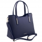 Preview: Leder-Handtasche Olimpia blau seite Preview: Leder-Handtasche Olimpia blau seite